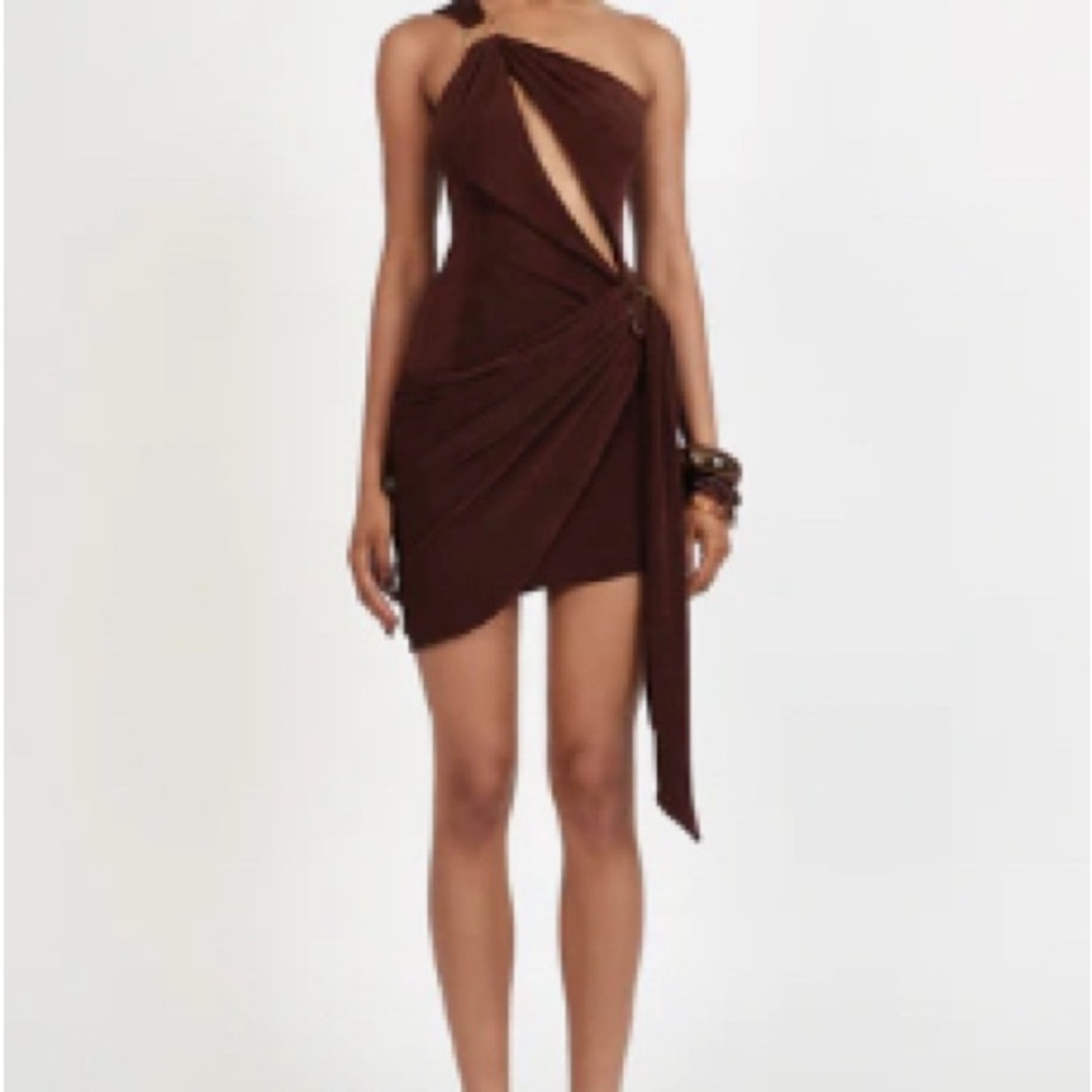 Khanum’s Klex- Elegant Brown One-Shoulder Dress